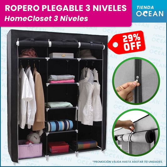 🏠 Ropero Armable Plegable 3 Niveles - HomeCloset 3