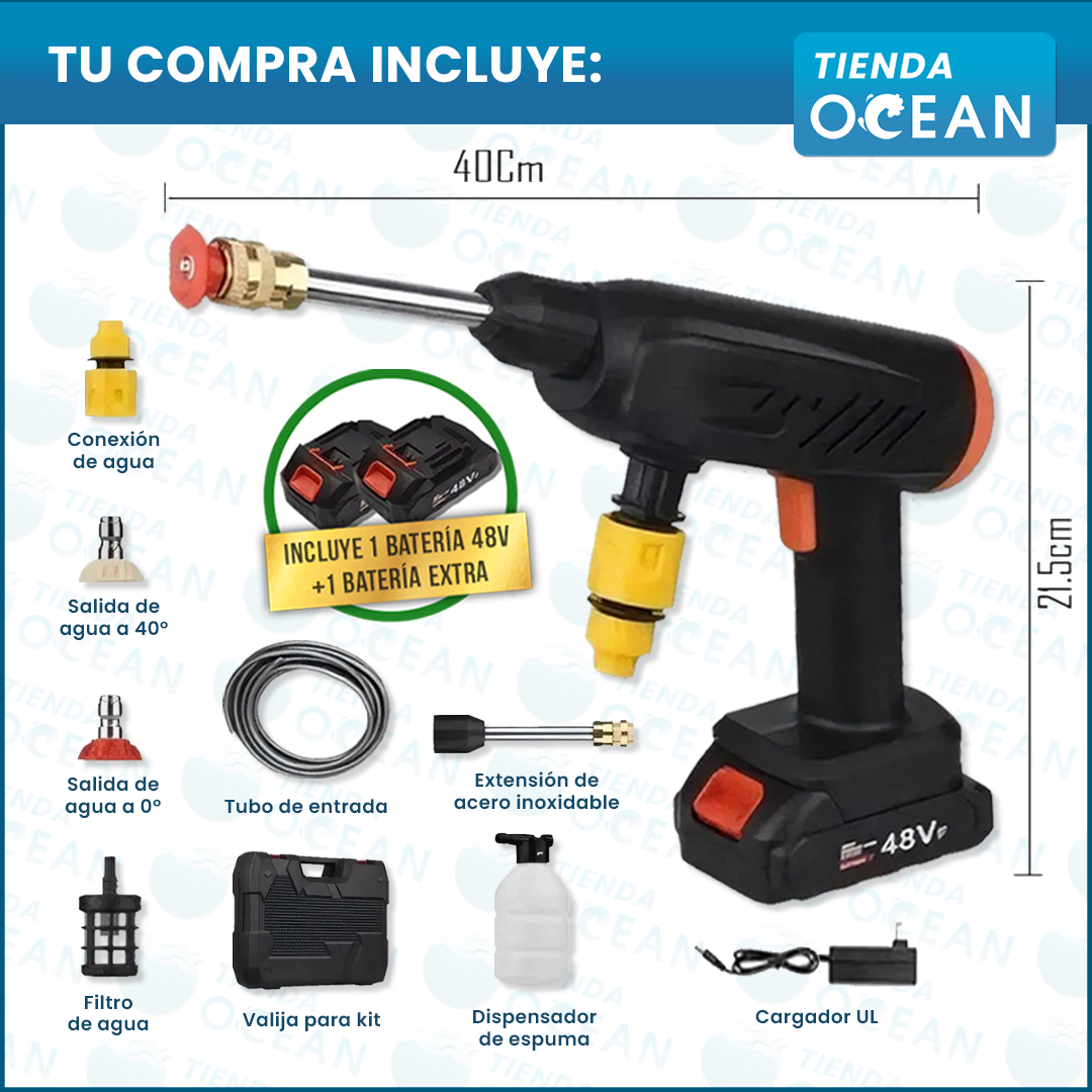 💦 Hidrolavadora Inalámbrica + 🔋🔋 1 Bat. 48V REGALO