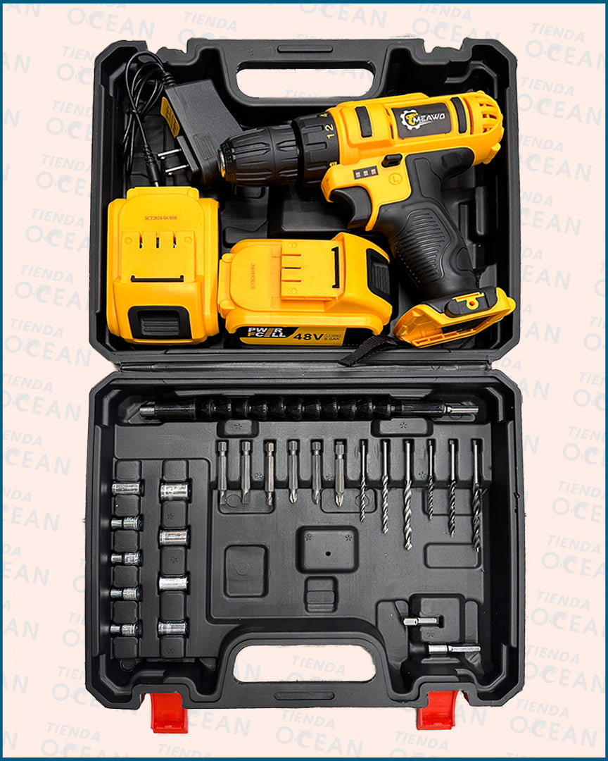 🛠️ Kit Taladro PowerDrill 48v + 🔋🔋 2 Bat. 48v