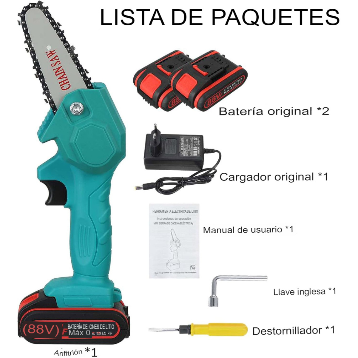 Mini Motosierra Portátil 🪓 + BATERIA DE REGALO + EBOOK DE REGALO 📚📚📚 ENVIO GRATIS!